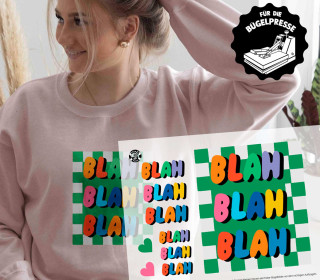 Onkel Bo's Bügelbilder - DIN A4 - Blah Blah Blah - BIG