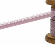 1m Gummi mit Zierabschluss - Zierborte - 10mm - Ziergummi - Altrosa