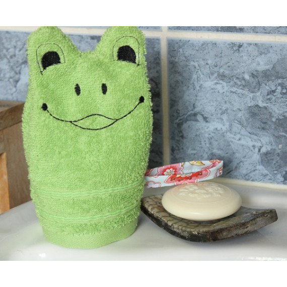 Frosch-Waschlappen Stickdatei ♥ ITH 13x18