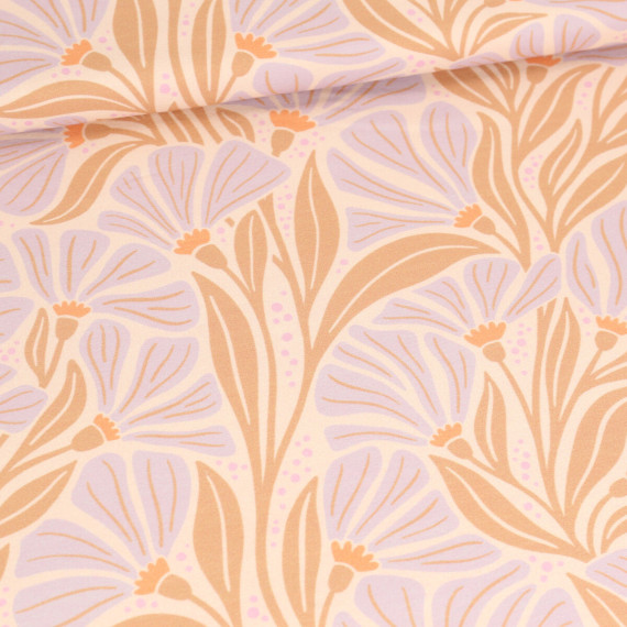 Sommersweat - frischer Frühling - tanzende Blumen - Puder - Bio Qualität - Sanne Paul - abby and me