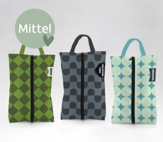 DIY-Nähset - 3 Schuhbeutel - MITTEL (bis Gr. 39) - Vacation Time - Outdoorstoff - abby and amy
