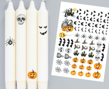 DIN A4 - Tattoofolie - Pumpkin Graveyard - für Kerzen / Keramik - Halloween