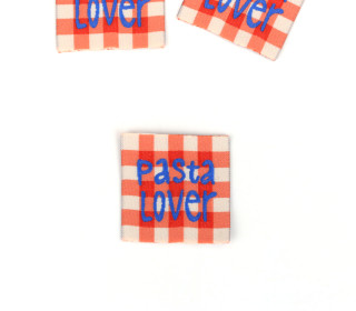 1 Label - Pasta Lover - Karomuster - Creme/Orangerot - jojulein design