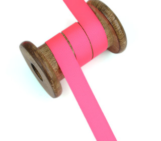 1m Ripsband - Schleifenband - Zierband - 16mm - Uni - Neonpink