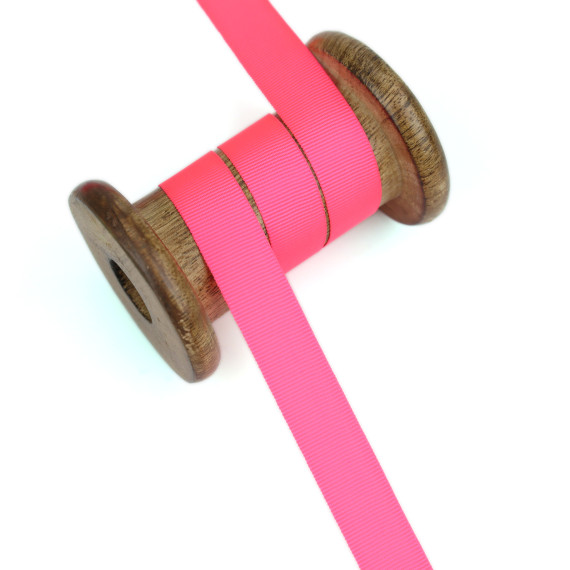 1m Ripsband - Schleifenband - Zierband - 16mm - Uni - Neonpink