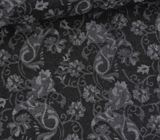 Jeans Jacquard - Jeansstoff - Denim - Floral - Ornamentblumen - Schwarz