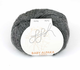 1 extrafeine Wolle - Baby Alpaka Fino - 200m - ggh - Dunkelgrau meliert (002)