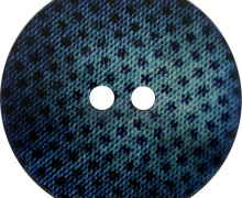 1 Polyesterknopf - Rund - 18mm - 2-Loch - 3D Effekt - Blau