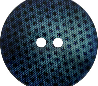 1 Polyesterknopf - Rund - 18mm - 2-Loch - 3D Effekt - Blau
