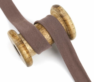 1 Meter elastisches Schrägband - 20mm - Jersey - Taupe