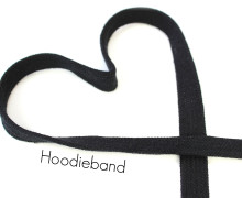 1m flache Kordel - Hoodieband - Kapuzenband - Schwarz