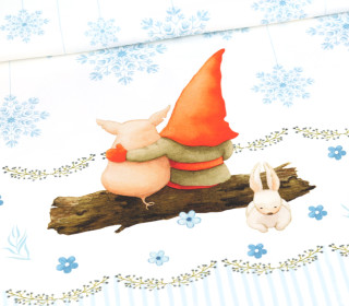 Sommersweat - Gnomes - Tomte Und Pepples - XXL - KIDS - Paneel - Weihnachten - Weiß - Bio Qualität - abby and me