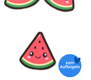 1 Label - Patch zum Aufbügeln - Melone - Rot/Grün