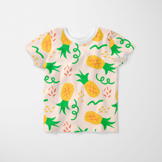Jersey - Summer Vibes - Papaya - Creme - Bio Qualität - abby and me