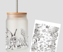 Rub-On Sticker - Osterglück - für Gläser - Tante Henni Rubon - vielfältig nutzbar - Ostern