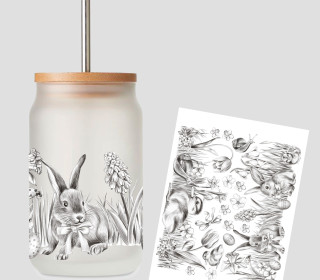 Rub-On Sticker - Osterglück - für Gläser - Tante Henni Rubon - vielfältig nutzbar - Ostern