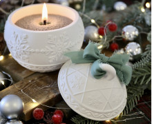 Silikon - Gießform - Wunderschöne Christbaumkugel - Schneeflocken - Dose mit Deckel - Kerzengefäß - 6,8oz - mit Manschette - offizieller Partner von Boowan Nicole - vielfältig nutzbar