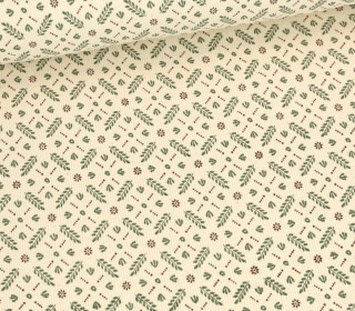 Bio Ripp Jersey - Schmale Rippen - Natural - Flowers - Ecru
