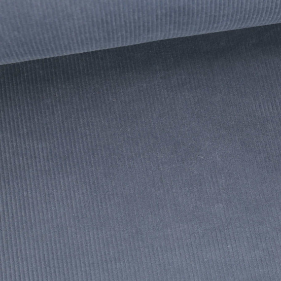 Cord - Breitcord - Leicht Elastisch - 320g - Washed-Look - Uni - Taubenblau