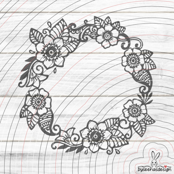 Blumenkranz Plotterdatei SVG DXF