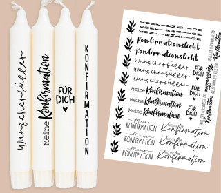DIN A4 - Tattoofolie - Meine Konfirmation - für Kerzen / Keramik
