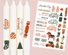 DIN A4 - Tattoofolie - Enjoy XMAS - für Kerzen / Keramik - Weihnachten