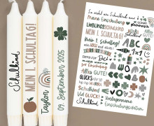 DIN A4 - Tattoofolie - Einschulung - Natur - für Kerzen / Keramik