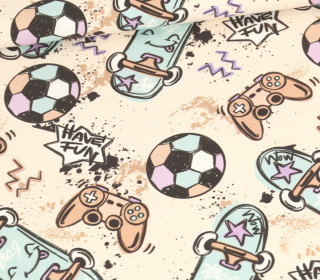 Sommersweat - Fun Parts - Beige - Bio Qualität - abby and me