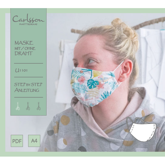 U1101 Maske Freebook - Carlsson Patterns - Herren/Damen/Kinder