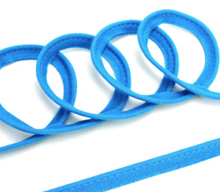 1 Meter elastisches Paspelband/Biesenband - Matt - Blau