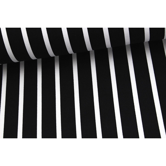 Baumwolle Fester Stoff Streifen Schwarz