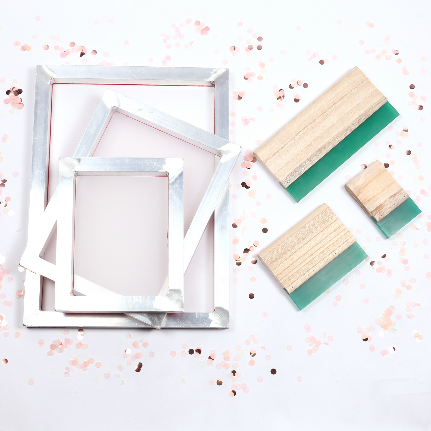 transparente Folie für DIY Handwerk Holz Rahmen mit Netz-Rakeln Schaberband EXCEART Siebdruck-Starter-Set Siebdruck