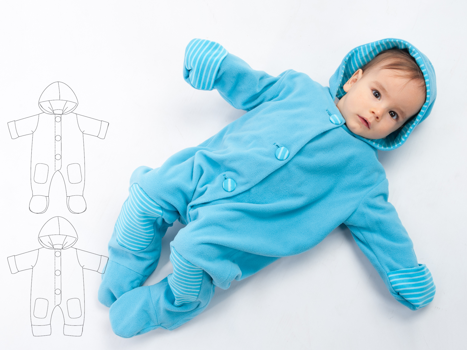 Baby in jumpsuit shop
