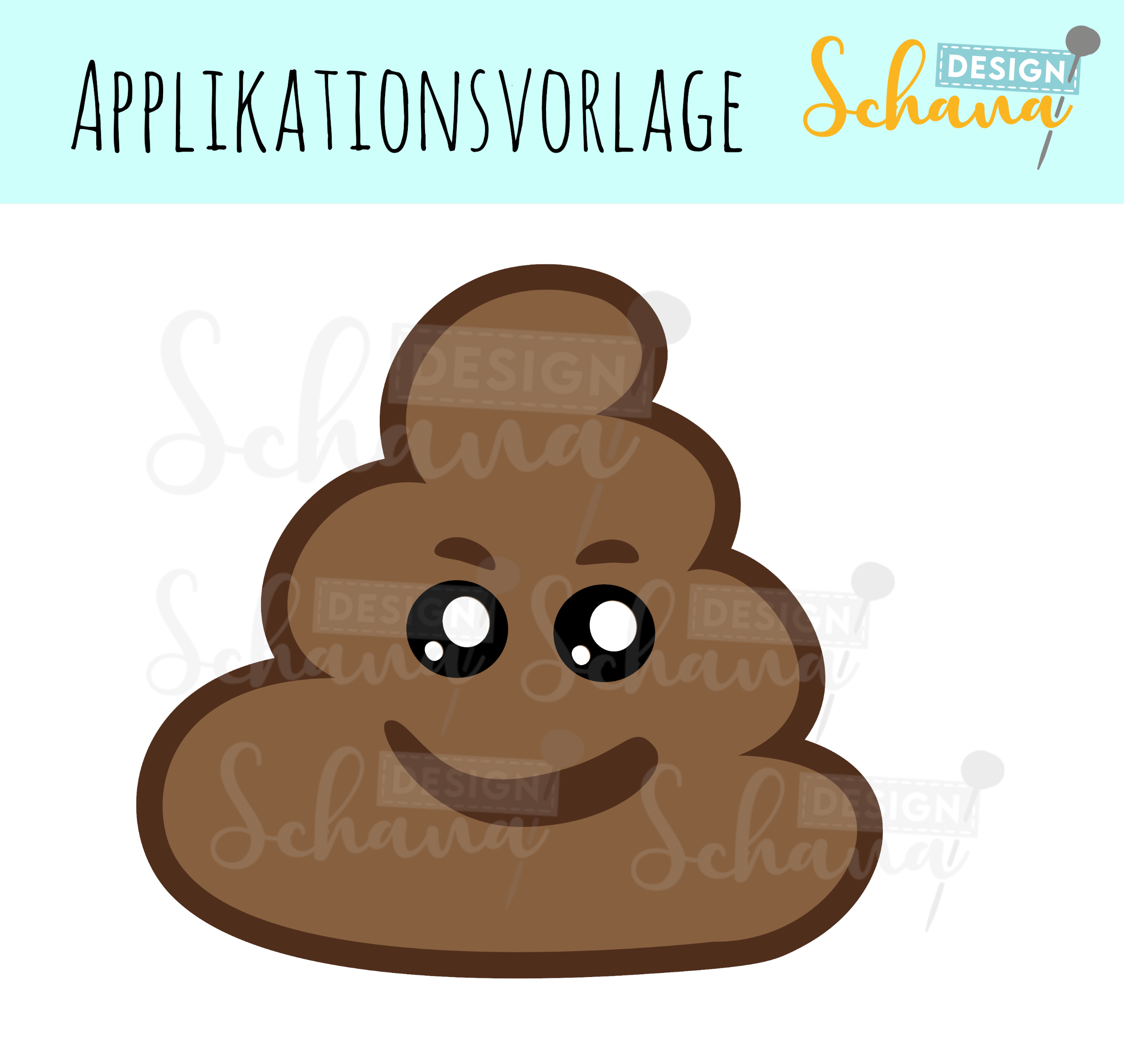 Emoji Kackhaufen lustige Applikation Stinker, Häufchen, Kacka PDF mit