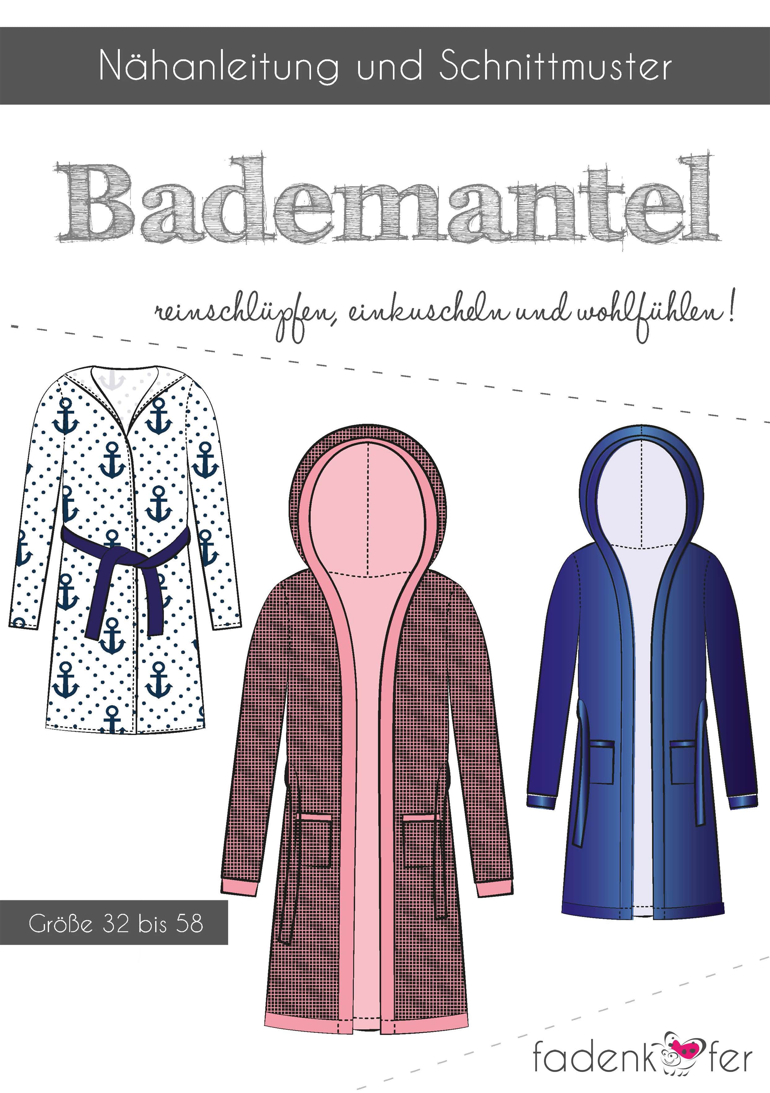 Schnittmuster - Bademantel - 32-58 - Fadenkäfer