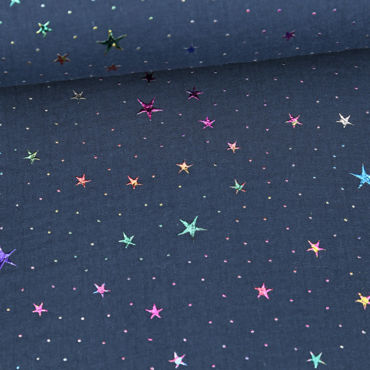Gemusterte Sterne Stoff Sterne Blau Dekostoff Sterne Blau/weiss