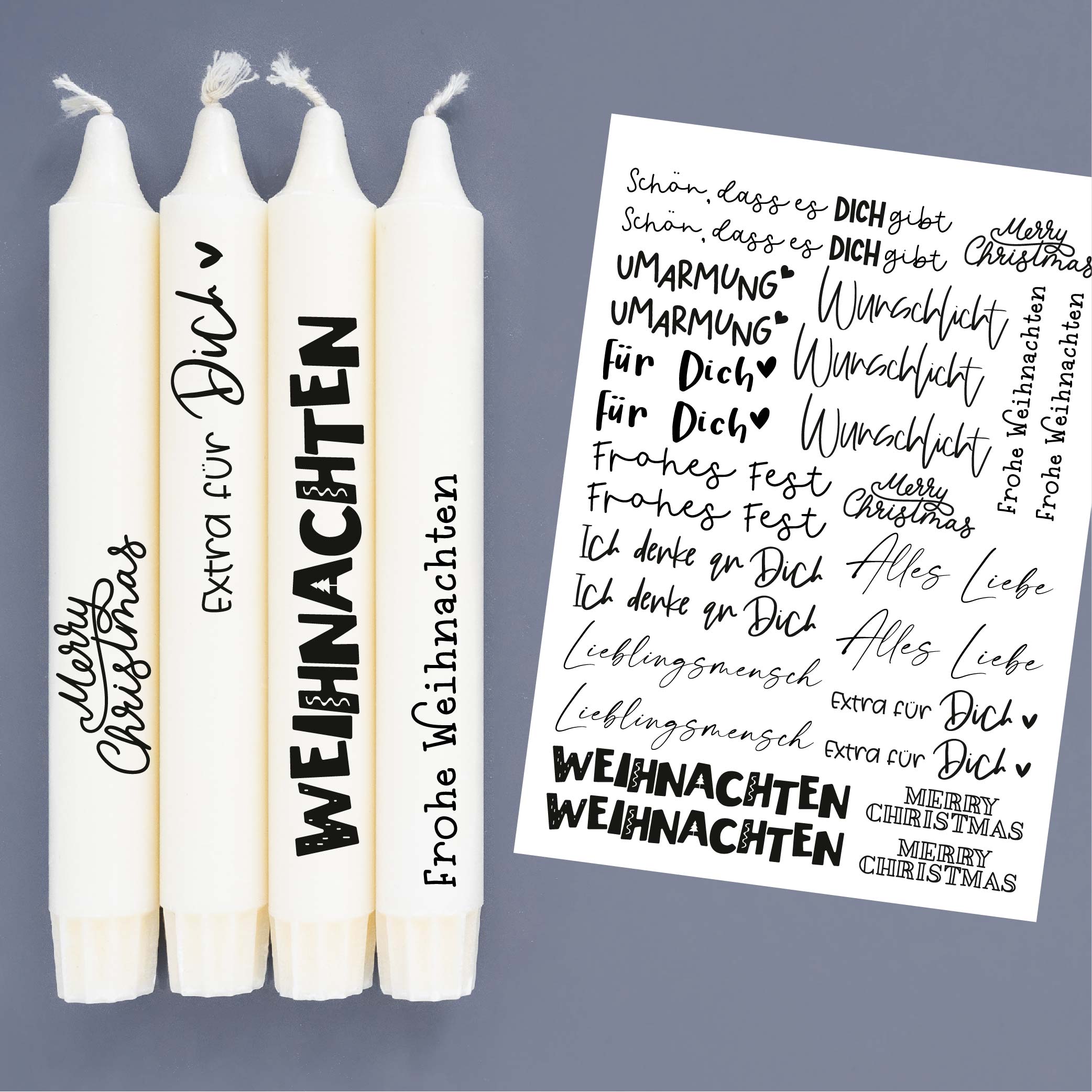 DIN A4 Tattoofolie Sprüche zum Verschenken Weihnachten für